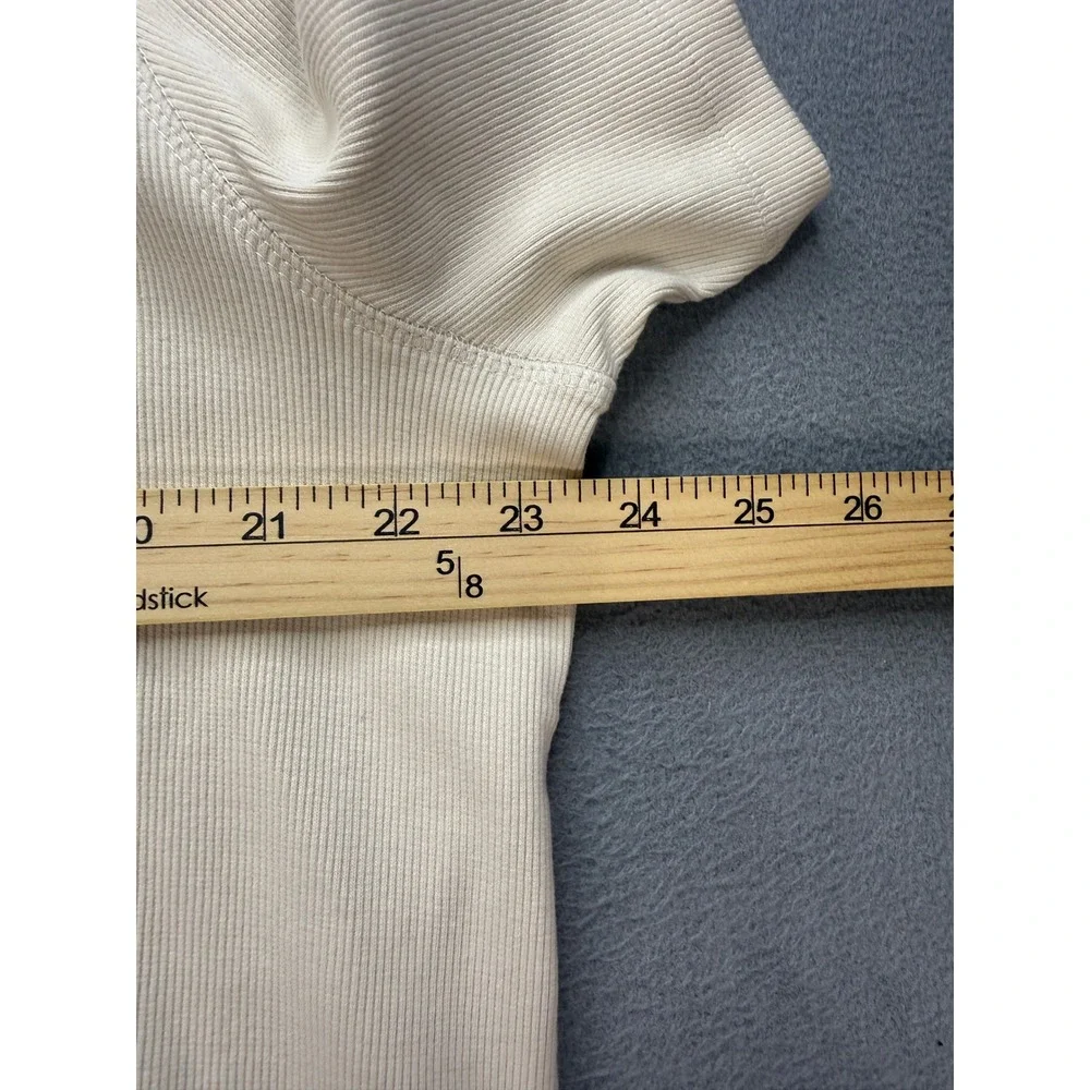 Banana Republic Mini Rib Slim T-Shirt XL Off White Ecru Short Sleeve Cotton Tee